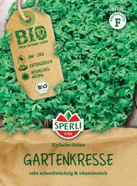 Gartenkresse in Tüte, grüne Blätter, schnellwüchsig, vitaminreich, BIO, Sparli.
