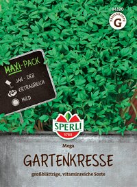 Grüner Gartenkresse in großer Box, mild, ertragreich, Januar bis Dezember, für den Garten und Küche.