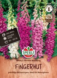 Bunte Fingerhutblüten in rosa, weiß, gelb, auf Erde.