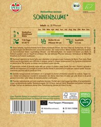 Sonnenblumen-Saatgut mit circa 20 Pflanzen, blühen von Juli bis September, 7-14 Tage Keimdauer.