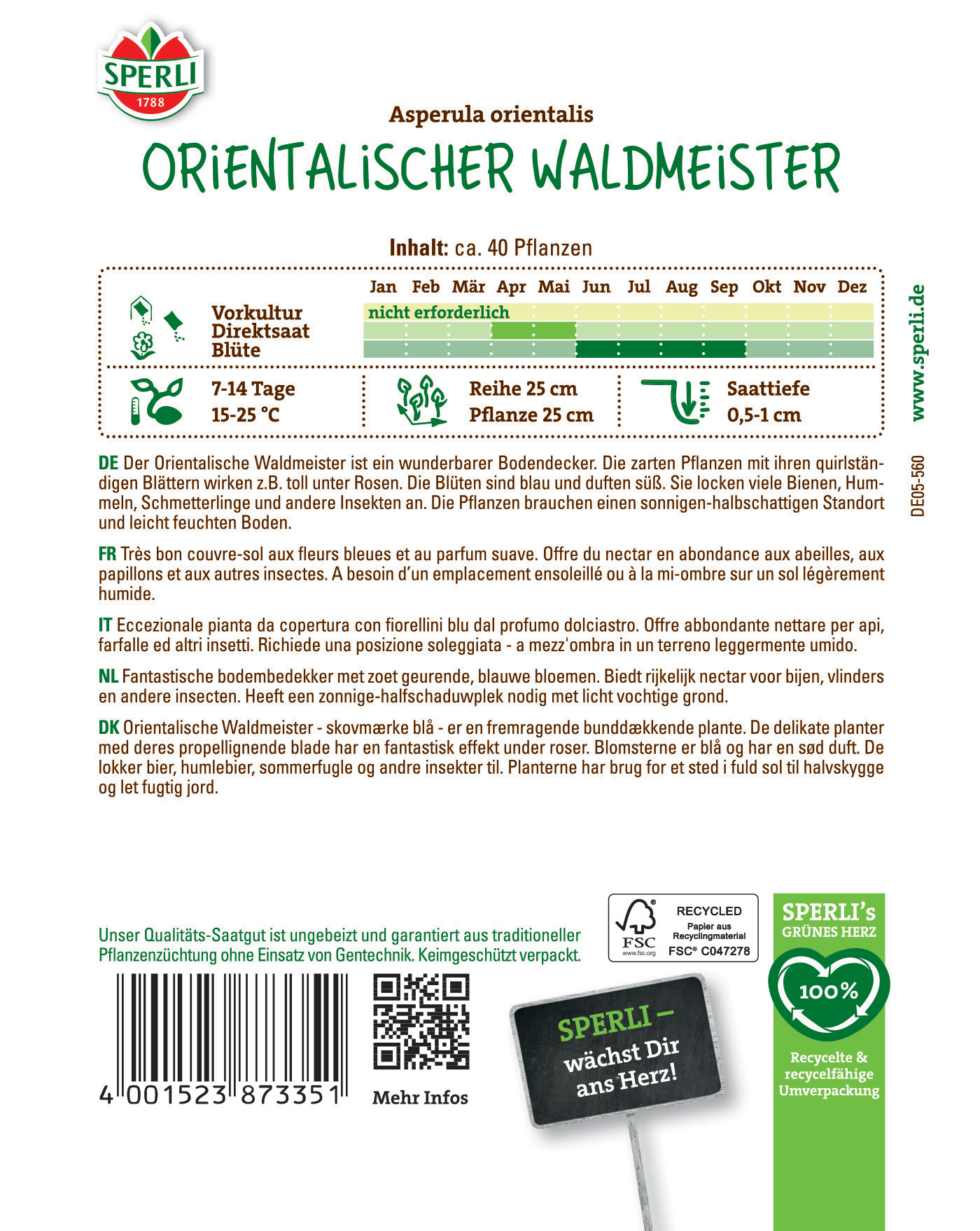 Bodenbedecker mit bläulichen Blüten und duftendem, nectarreichem Duft, auf sonnigen halbschattigen Standort.