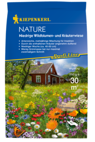 Nature Niedrige Wildblumen- und Kräuterwiese, 0,25 kg, Rasensamen