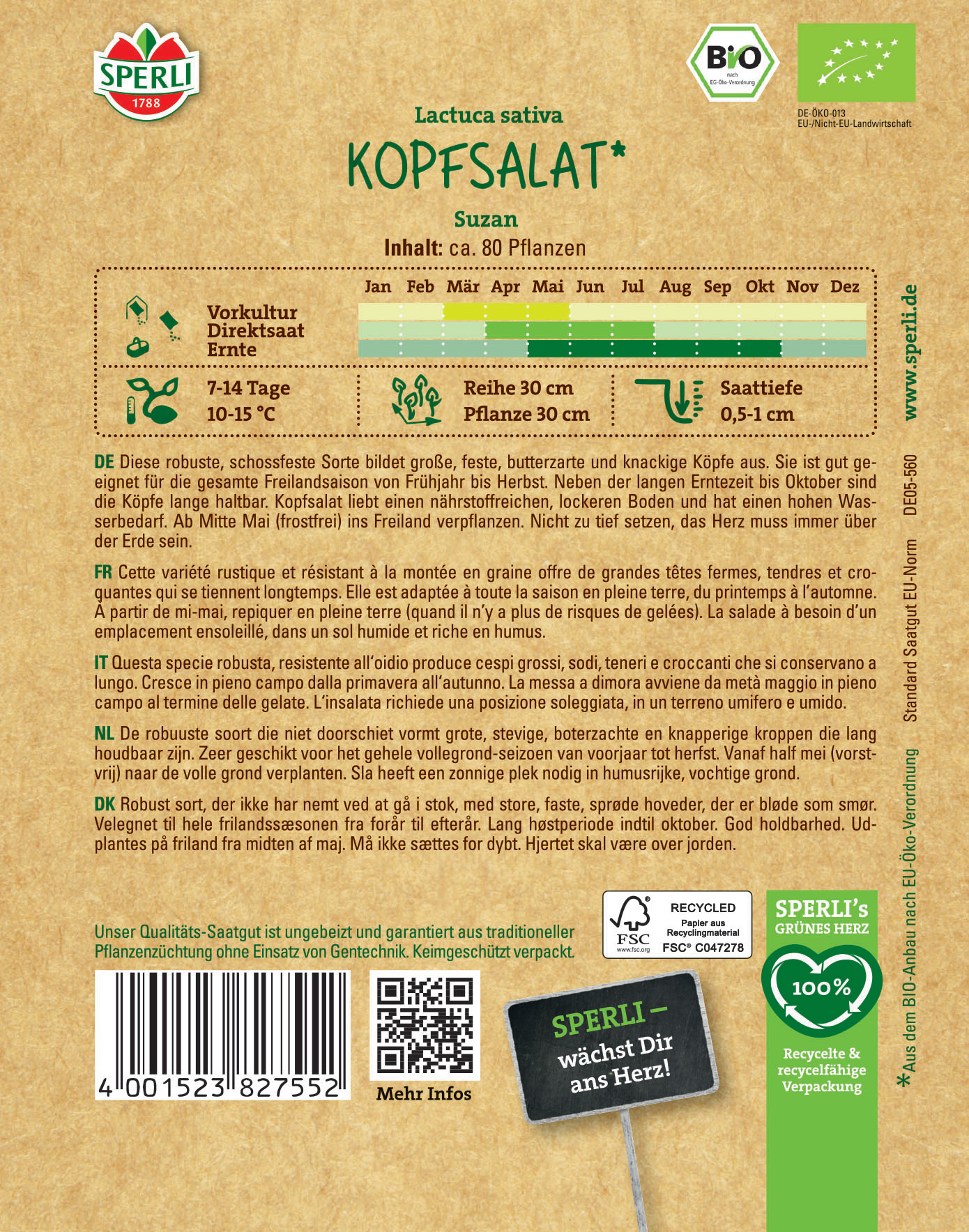 Kopfsalat in Deutschland, Frankreich, Italien, Niederlande und Dänemark angebaut, mit Informationen zur Ernte und Pflanzung.