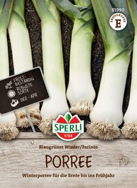 Porree in Erde, frisch, winterhart, robuste Sorte, für Ernte bis Frühling