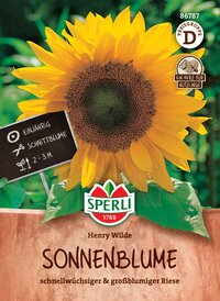 Sonnenblume mit großen Blüten, für 1 Jahr, Schnittblume, 2-3 Meter hoch, inklusiv Label.