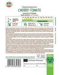 Garten-Saatgut für Cherry-Tomate Consuelo, mit Pflanzzeit Februar bis April, bis Mai gedeihen.
