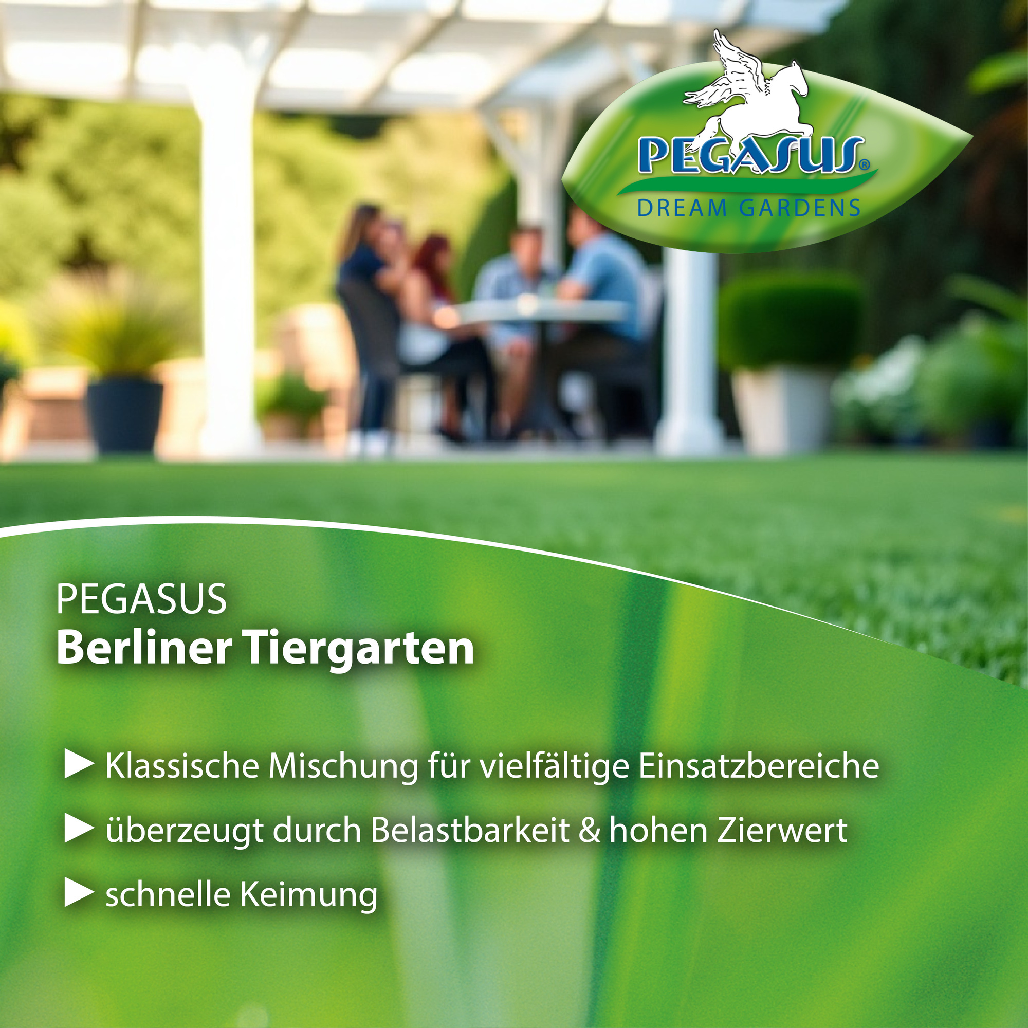Berliner Tiergarten, klassiche Mischung, belastbar, hoher Zierwert, schnelle Keimung, für vielfältige Einsatzbereiche