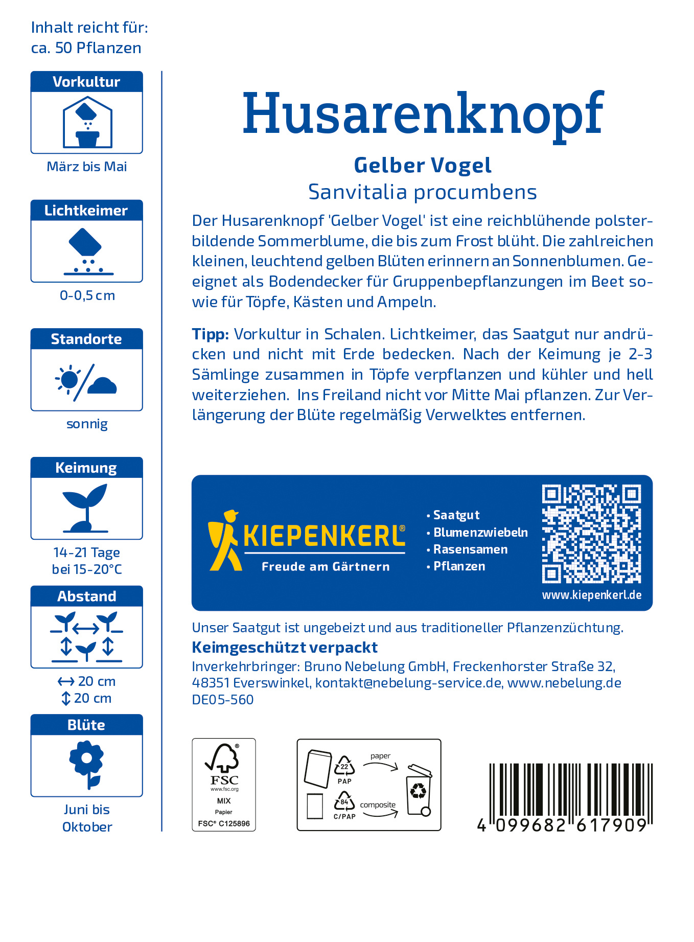 Husarenknopfsamen Gelber Vogel